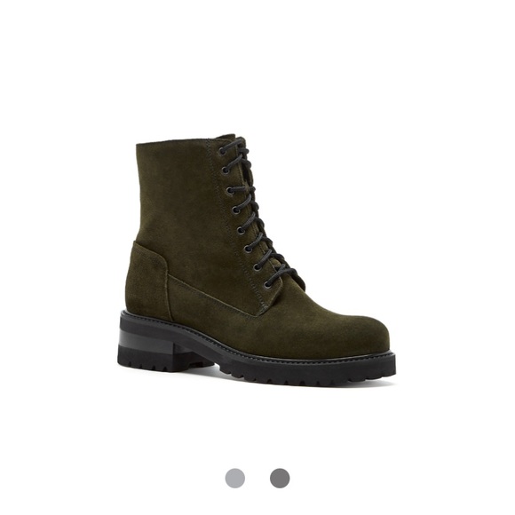 La Canadienne Cara Khaki suede combat boots - Picture 2 of 9